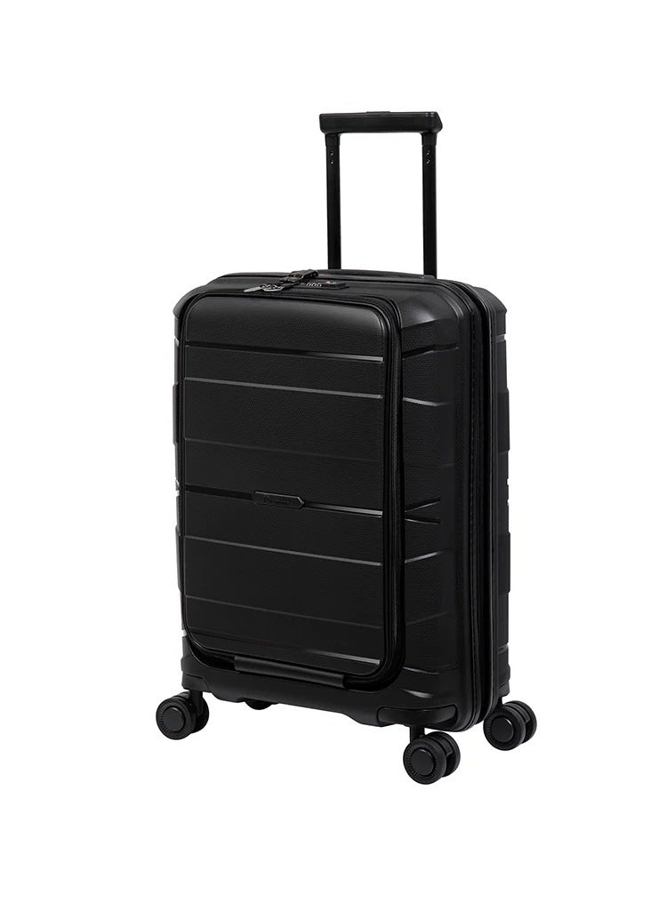 it luggage Momentous, Unisex Polypropylene Material Hard Case Luggage, 8x360 degree Spinner Wheels, Expandable Trolley Bag, TSA Type lock, 15-2886-08, Size Cabin with Pocket, Color Black