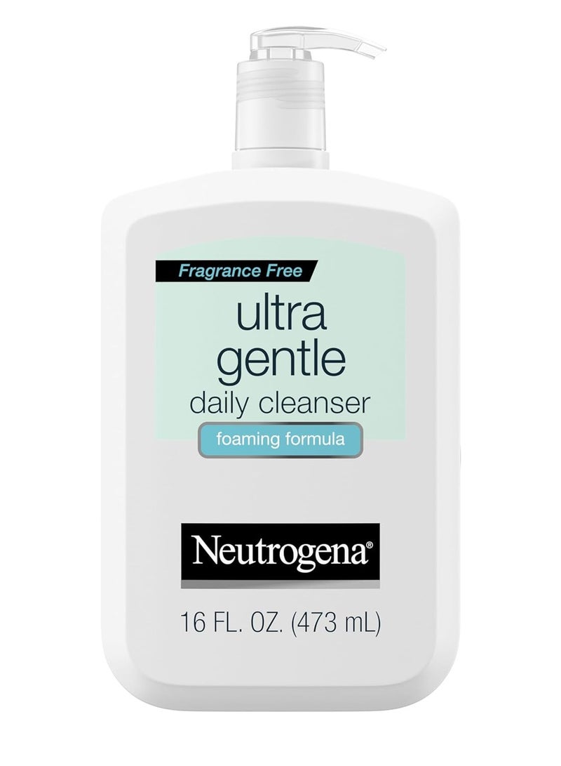 Ultra Gentle Foaming And Hydrating Face Wash For Sensitive Skin, Gently Cleanses Without Over Drying, Oil-Free, Soap-Free, 16 fl. ozml
