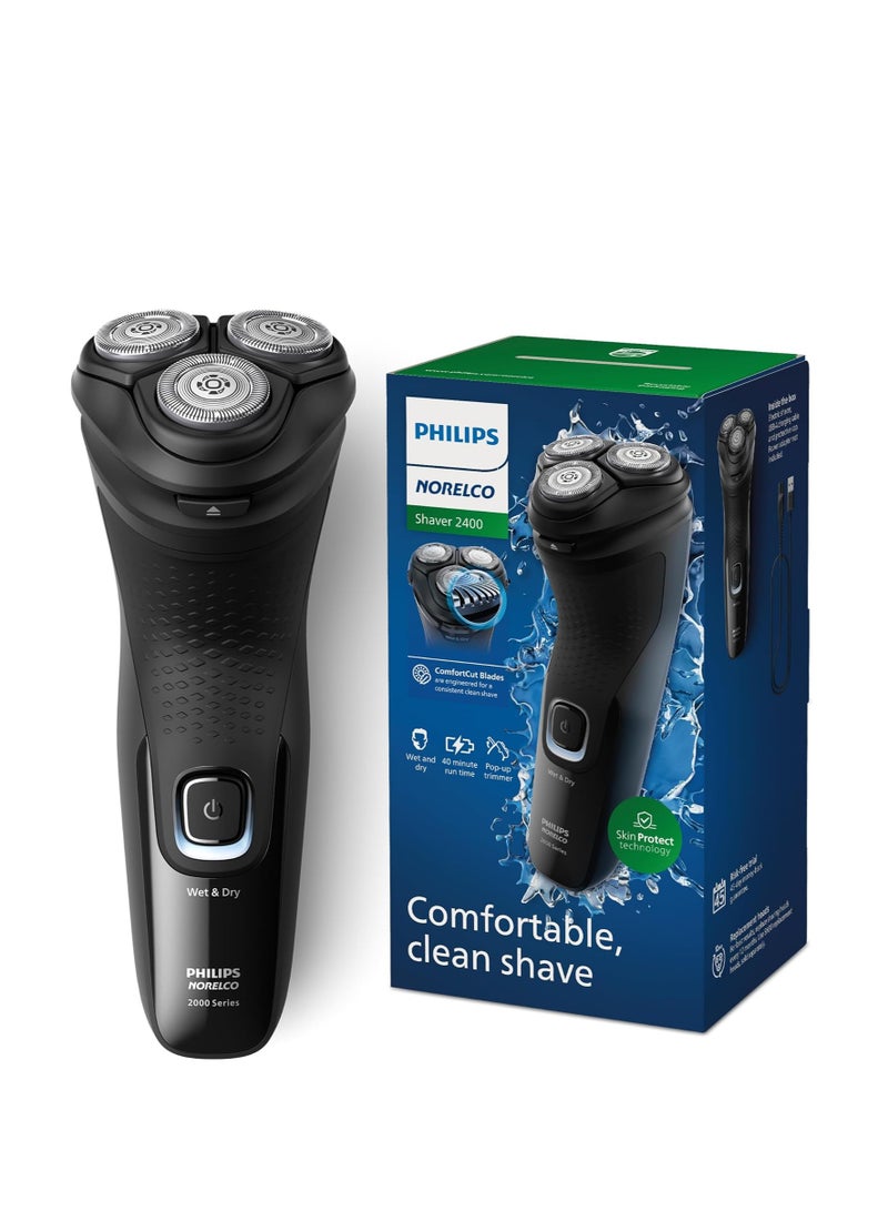 Norelco Shaver 2400, Rechargeable Cordless Electric Shaver With Pop-Up Trimmer, X3001/90