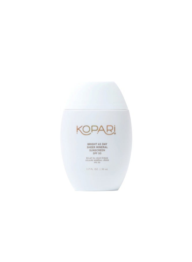 KOPARI BEAUTY BRIGHT AS DAY SHEER MINERAL SUNSCREEN SPF50 50ML