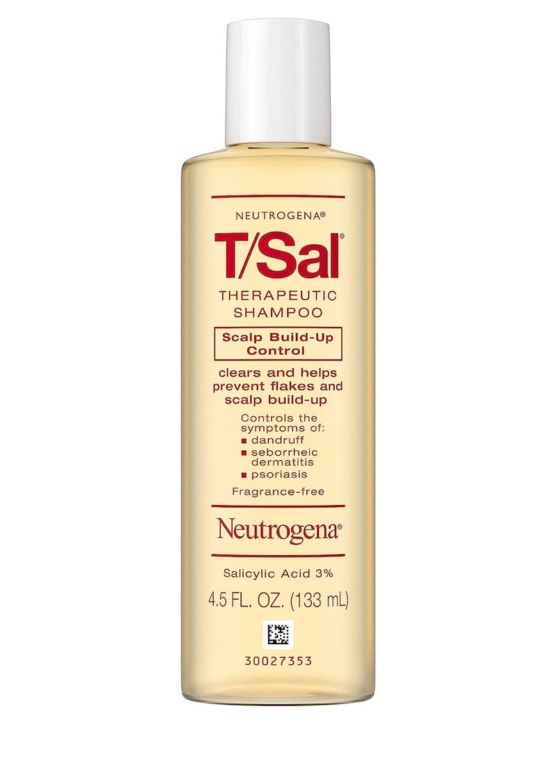 T/Sal Therapeutic Shampoo For Scalp Build-Up Control With Salicylic Acid, Scalp Treatment for Dandruff, Scalp Psoriasis & Seborrheic Dermatitis Relief, 4.5 fl. oz