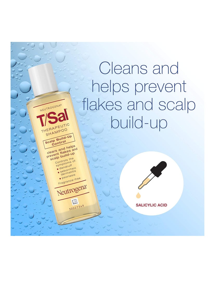 T/Sal Therapeutic Shampoo For Scalp Build-Up Control With Salicylic Acid, Scalp Treatment for Dandruff, Scalp Psoriasis & Seborrheic Dermatitis Relief, 4.5 fl. oz