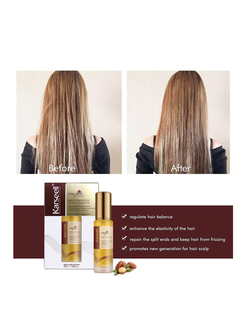 Karseell Moroccan Argan Oil for Hair Healing Cold Pressed Weightless Argan Oil Hair Serum for Dry Damaged Hair 50ml