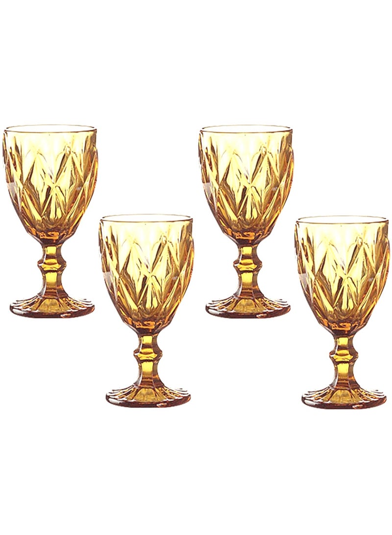 4 Piece Set Of Heat Resistant Thickened Glass Vintage Tea Cups