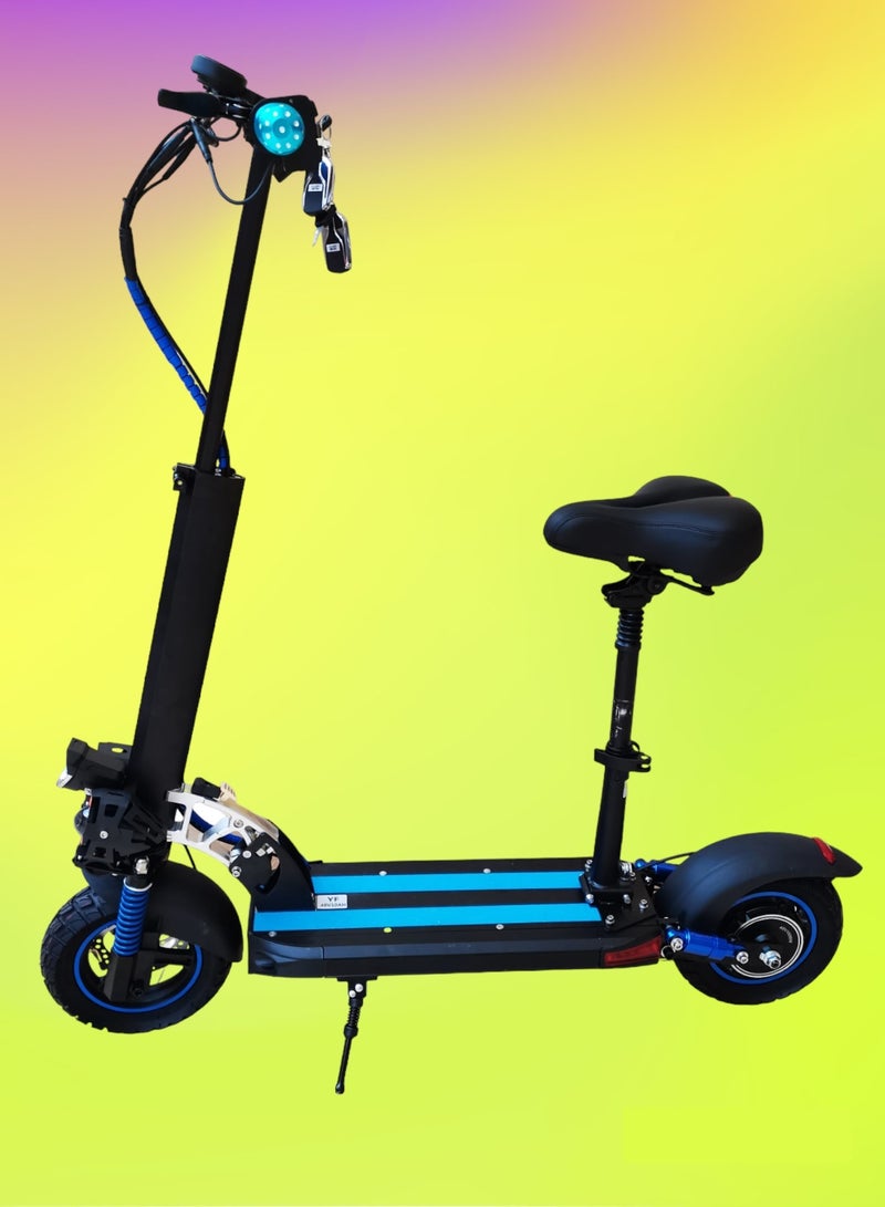 Electric Scooter 1000W Motor 48V10Ah Battery 35 to 45Km Range Max Speed 55KmpH 4 Suspension Led Lights & Digital Display  E10