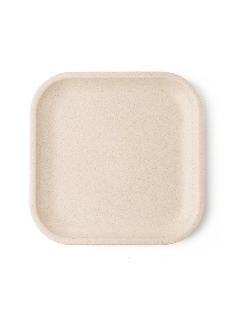 Rice Husk Small Plates Set of 1, Eco-Friendly, Microwave Plate 8 Inches, Sustainable Kitchen Plates, Lightweight, Durable & Non Breakable Plates for Snacks (Soft Beige)