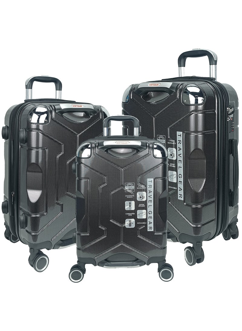 Trolley Luggage Set of 3 PCS TPC Hard Side Spinner Wheels with TSA Lock