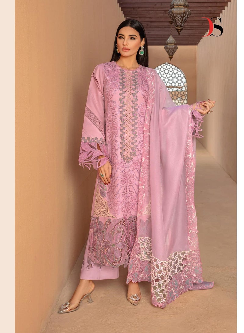 Stylish Women Wear Work Semi Stitched Pink Pakistani Salwar Suit