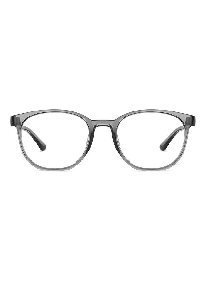 Bluecut & Antiglare Computer Eyeglasses | Grey Full Rim Round Shape | For Men & Women | Medium | Lb E14061
