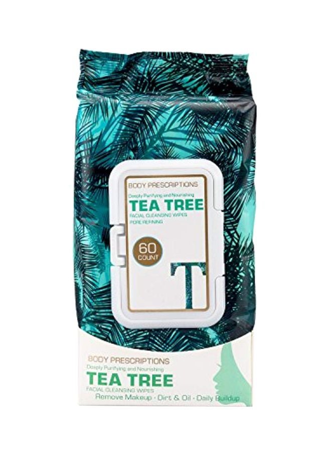 Pack Of 60 Tea Tree Facial Cleansing Wipes
