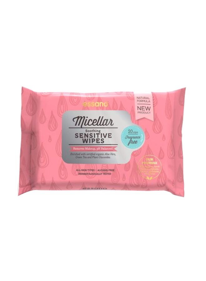 Pack Of 20 Micellar Soothing Sensitive Wipes