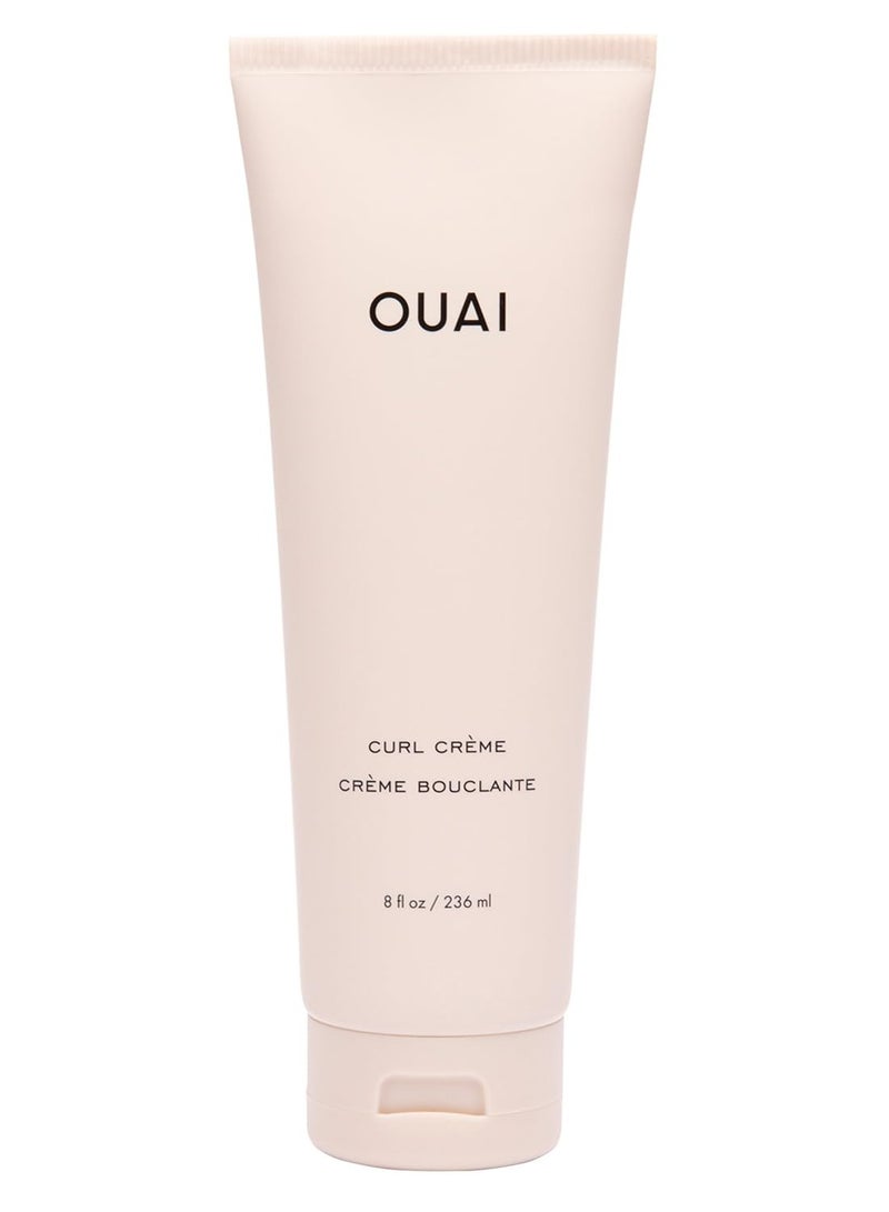 OUAI Curl Cream - Curl Defining Cream for Hydrated, Shiny Curls - Babassu and Coconut Oil, Linseed and Chia Seed Oil - Paraben, Phthalate, Sulfate and Silicone Free Curly Hair Products (8 Fl Oz)