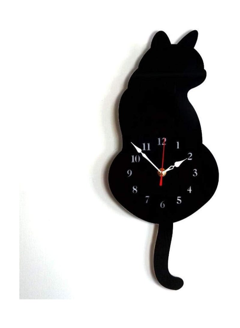 Wall Clock Acrylic Modern Cute Cat design Effect Wall sticker Home and Living Rooms Decore