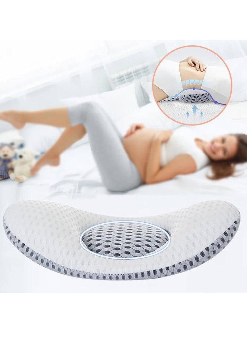 Lumbar  Support Pillow Relieves Lower Back Pain Lumbar Support Pillow for Office Pain Relief and Sciatic Nerve Pain Pregnancy Pillows Waist Support for Side Sleepers Gray