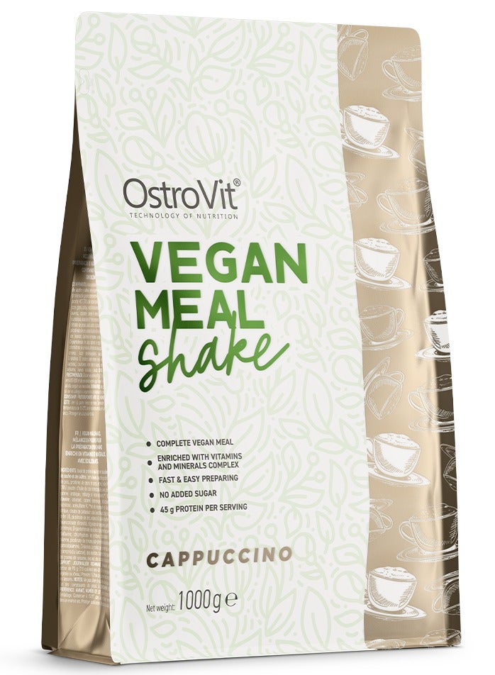 OstroVit Vegan Meal Shake 1000g Cappuccino Flavor 11 Serving