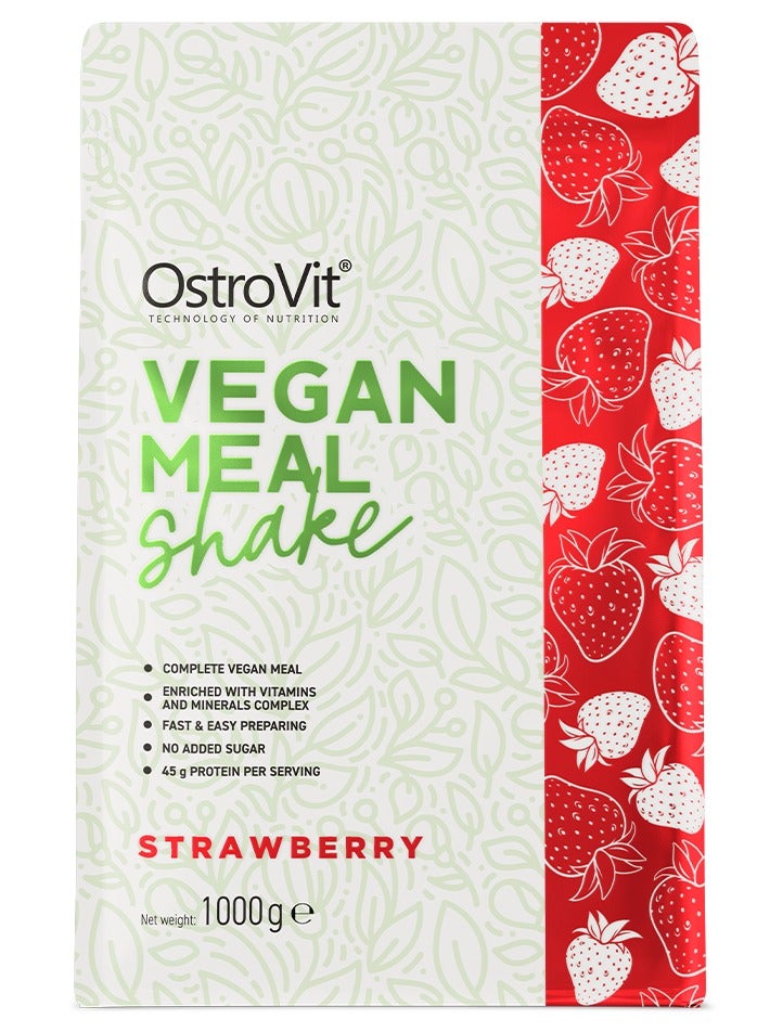 OstroVit Vegan Meal Shake 1000g Strawberry Flavor 11 Serving