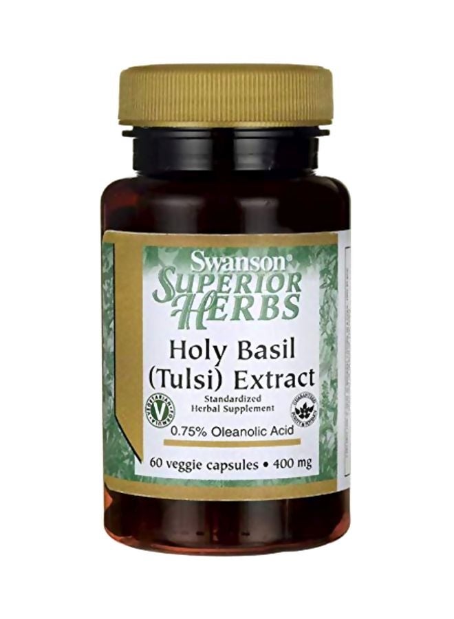 Holy Basil (Tulsi) Extract Standardized Herbal Supplement 400mg - 60 Capsules