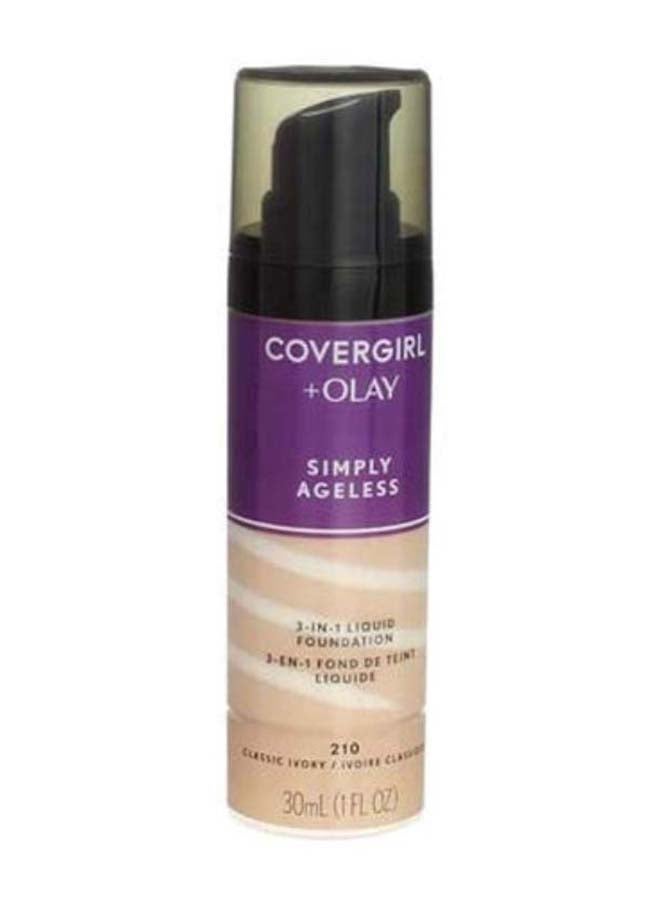 Covergirl And Olay Classic Ivory 210 Simply Ageless 3 In 1 Liquid Foundation - 2 Per Case.