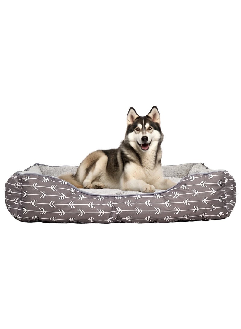 Dog bed for large and medium dogs, Orthopedic pet bed couch with anti-slip bottom, Comfortable and breathable dog bed, Machine washable pet beds 90 cm (Grey)