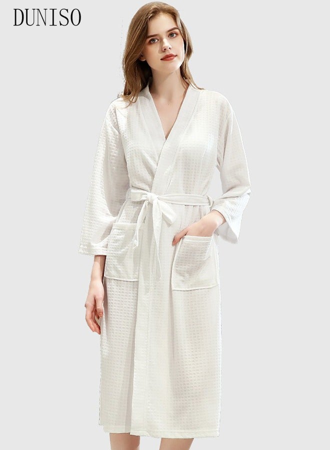 Women's Robe Lightweight Soft Kimono Robes Loungewear with Long Sleeve Side Pockets Sleepwear Spa Robe Nightwear Nightgown Women Water Bathrobe Bridesmaid Robes Dressing Gown Autumn Robe