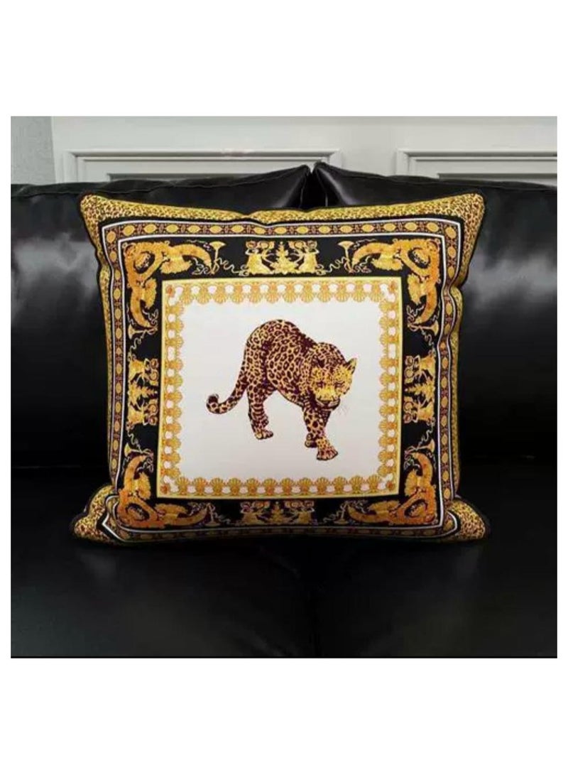 Orange Western Pillowcase Big Horse Print Tassel Cushion Cover for Sofa Office Home Hotel Villa Living Room