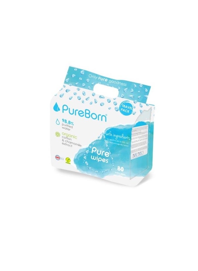 PureBorn Organic/Natural Cotton Pure Baby Water Wipes with Chamomile extract