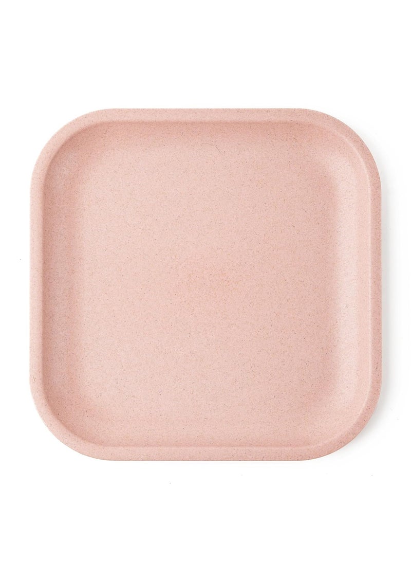 Rice Husk Small Plates Set of 1, Eco-Friendly, Microwave Plate 8 Inches, Sustainable Kitchen Plates, Lightweight, Durable & Non Breakable Plates for Snacks (Plush Pink)