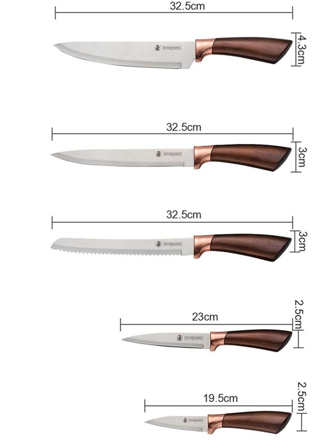 6 Piece Stainless Steel Knife Set