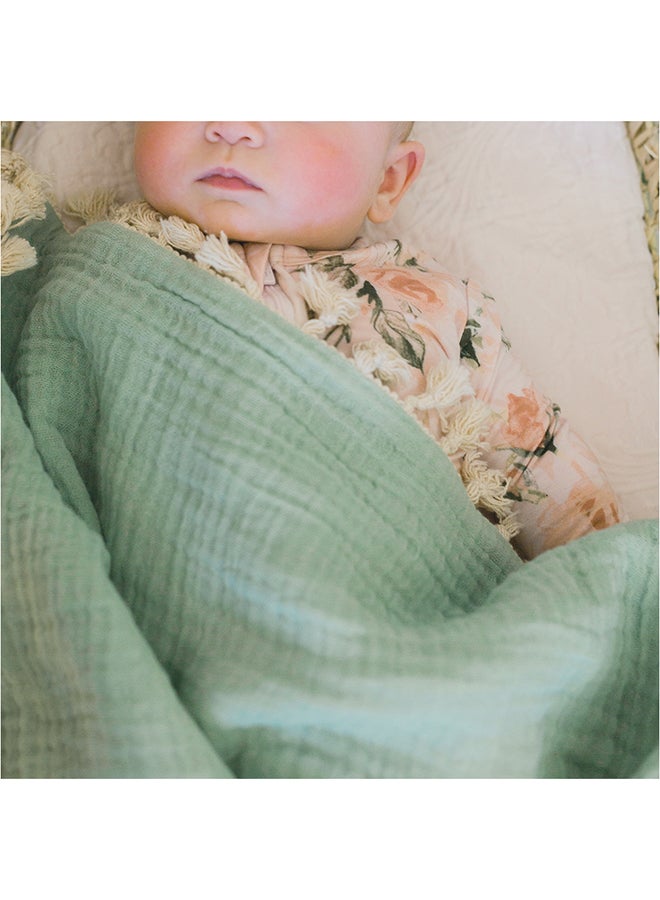 6 Layer Muslin Blanket Evergreen