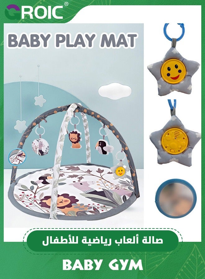 Baby Gym and Infant Play Mat, Stage-Based Sensory and Motor Skill Development Language Discovery Activity Play Gym, Baby Play Mats for Floor