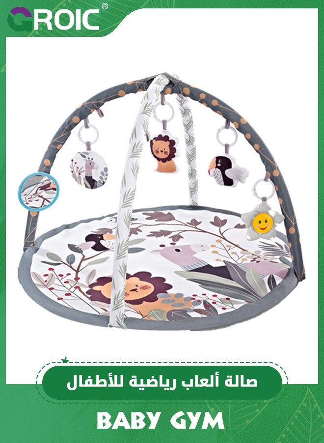 Baby Gym and Infant Play Mat, Stage-Based Sensory and Motor Skill Development Language Discovery Activity Play Gym, Baby Play Mats for Floor