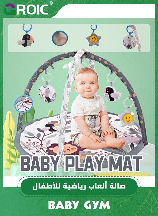 Baby Gym and Infant Play Mat, Stage-Based Sensory and Motor Skill Development Language Discovery Activity Play Gym, Baby Play Mats for Floor