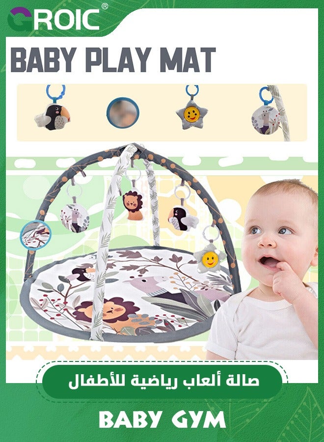 Baby Gym and Infant Play Mat, Stage-Based Sensory and Motor Skill Development Language Discovery Activity Play Gym, Baby Play Mats for Floor