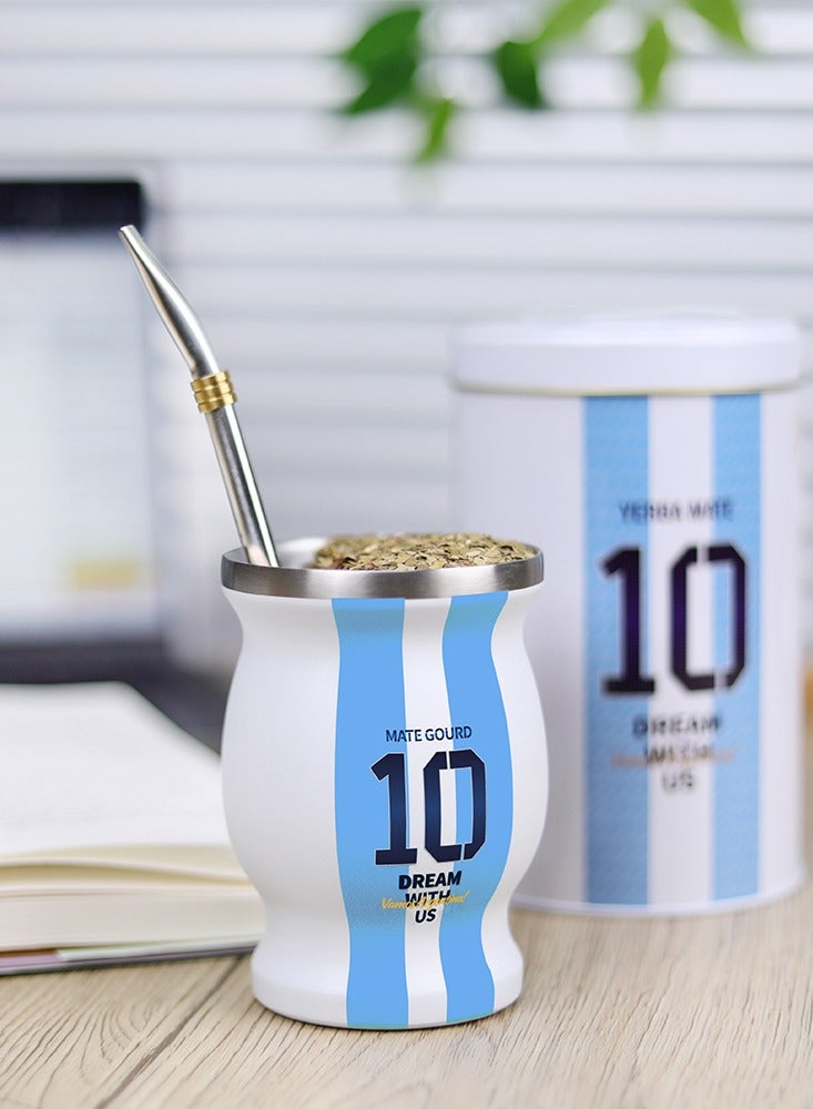 Premium Yerba Mate Gourd Set Argentina Captain No.10 Cup