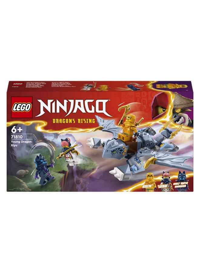 71810 NINJAGO Young Dragon Riyu Toy Playset with 3 Ninja Minifigures for Independent Play, Buildable Model and Adventure Set for Kids, Gift Idea for Boys and Girls Aged 6 Years Old and Over