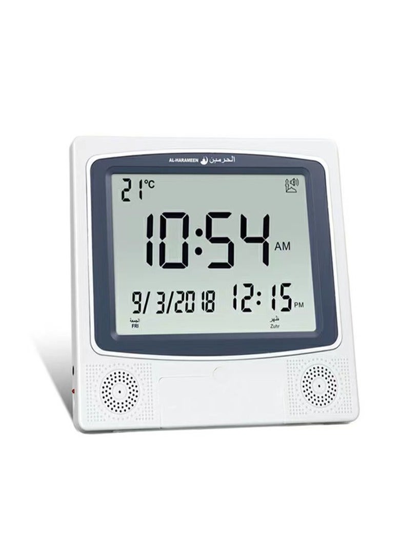 Silver/Black Digital Azan Table Alarm Clock