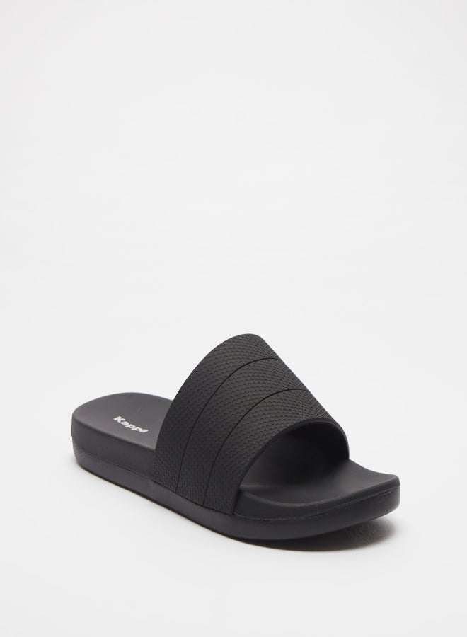 Men's Textured Slides Black