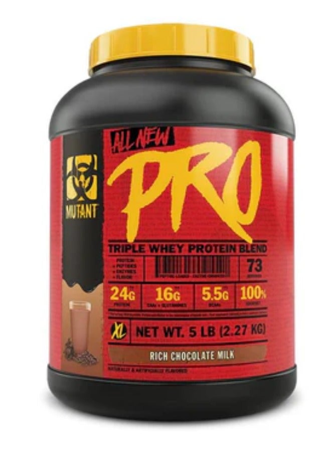 Mutant PRO Whey Protein Blend 5 lbs Whey Protein Blend Rich Chocolate Milk 5lb