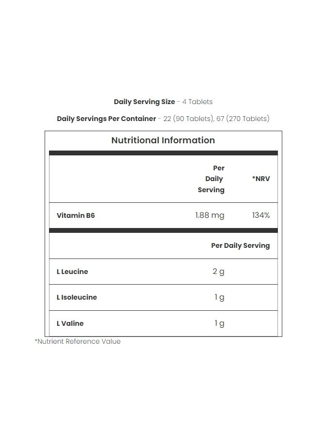 myvitamins essential BCAA 270 Tablets 67 Serving