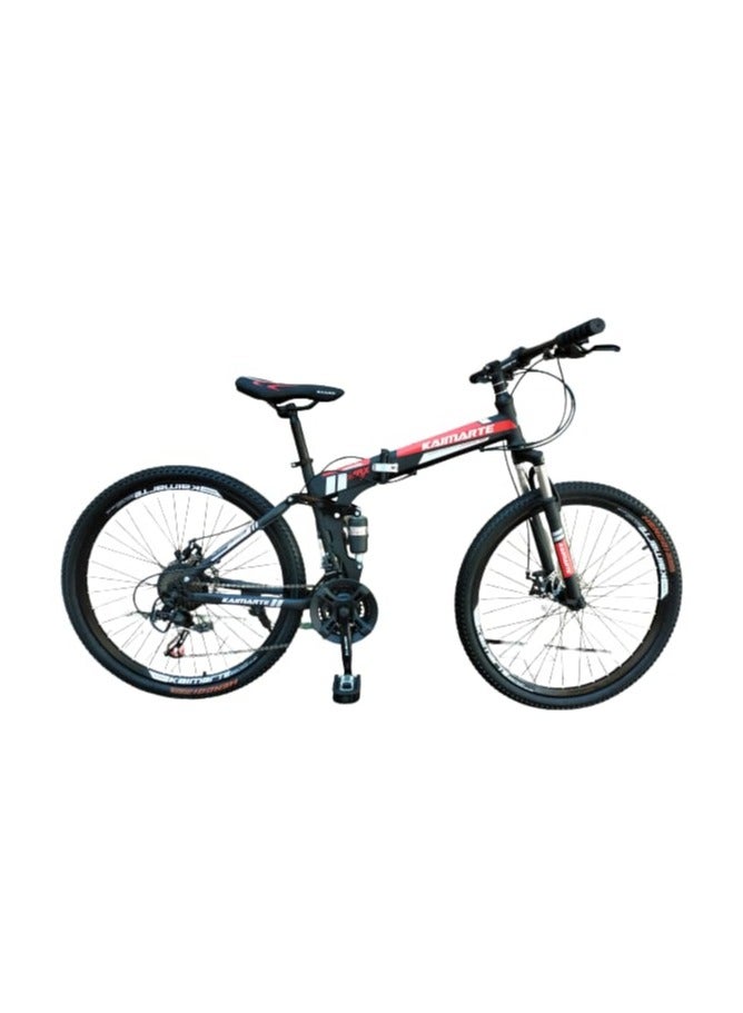 Folding Bike, 26 Inch, 21 Speed, Double Suspension, Spoke Wheel, Mountain Bike