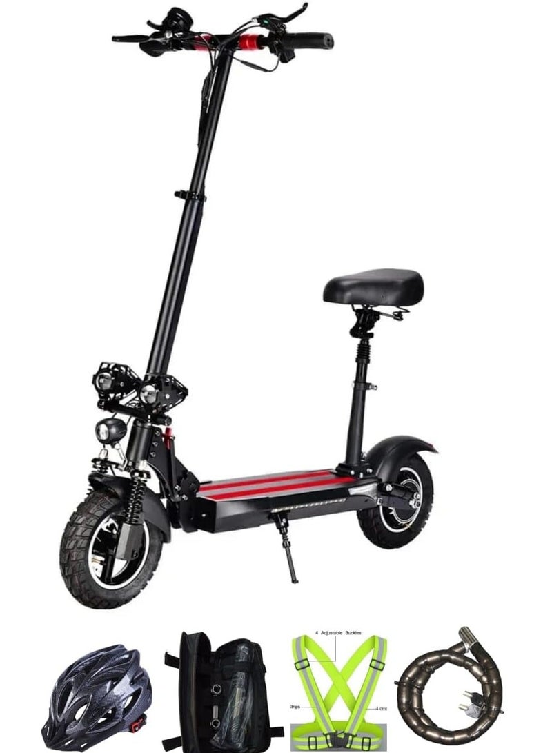 E10 Pro Electric Scooter, 50km speed 48v13AH 1200W, Fully Foldable Off Road 10 inch Tires. This amazing aluminium E scooter comes with a free