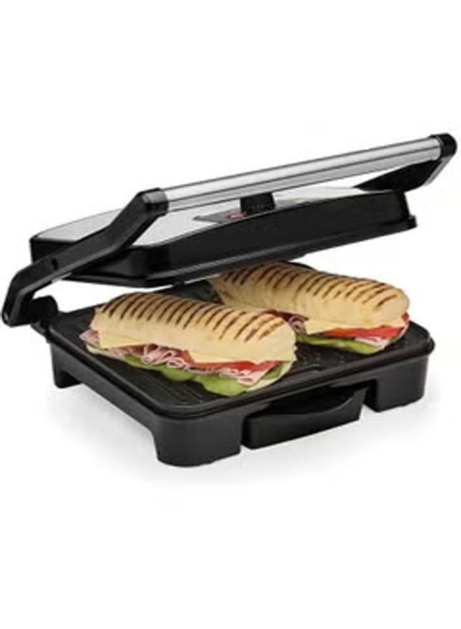 Panini Press & Health Grill with Large Non-Stick Plates Removable Drip Tray & Floating Hinge for Deep Fill Toasted Sandwiches Low Fat Grilling and Healthy Cooking