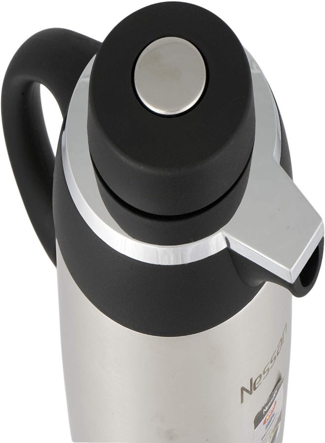 Nessan Stainless Steel Regal Flask, Silver/Black, Rf-124