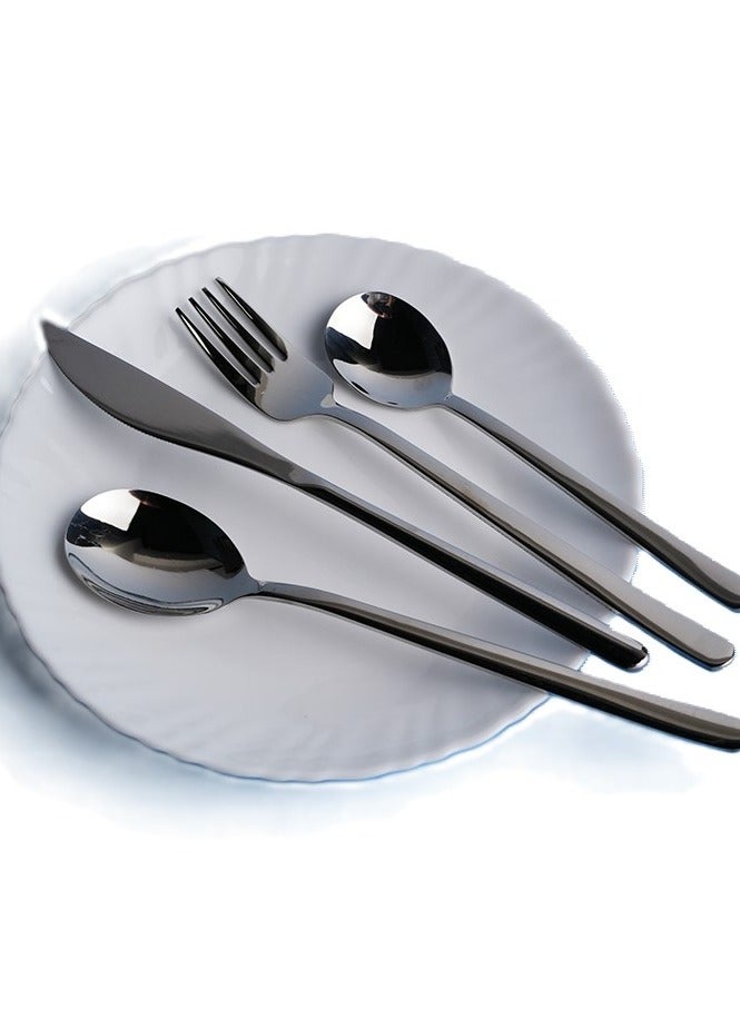 Dazzle Dine in Silver Cutlery Set, Elegant Stainless Steel, 18/10 Grade Kitchen Utensils Set, Tableware Set for Home, Restaurants and More
