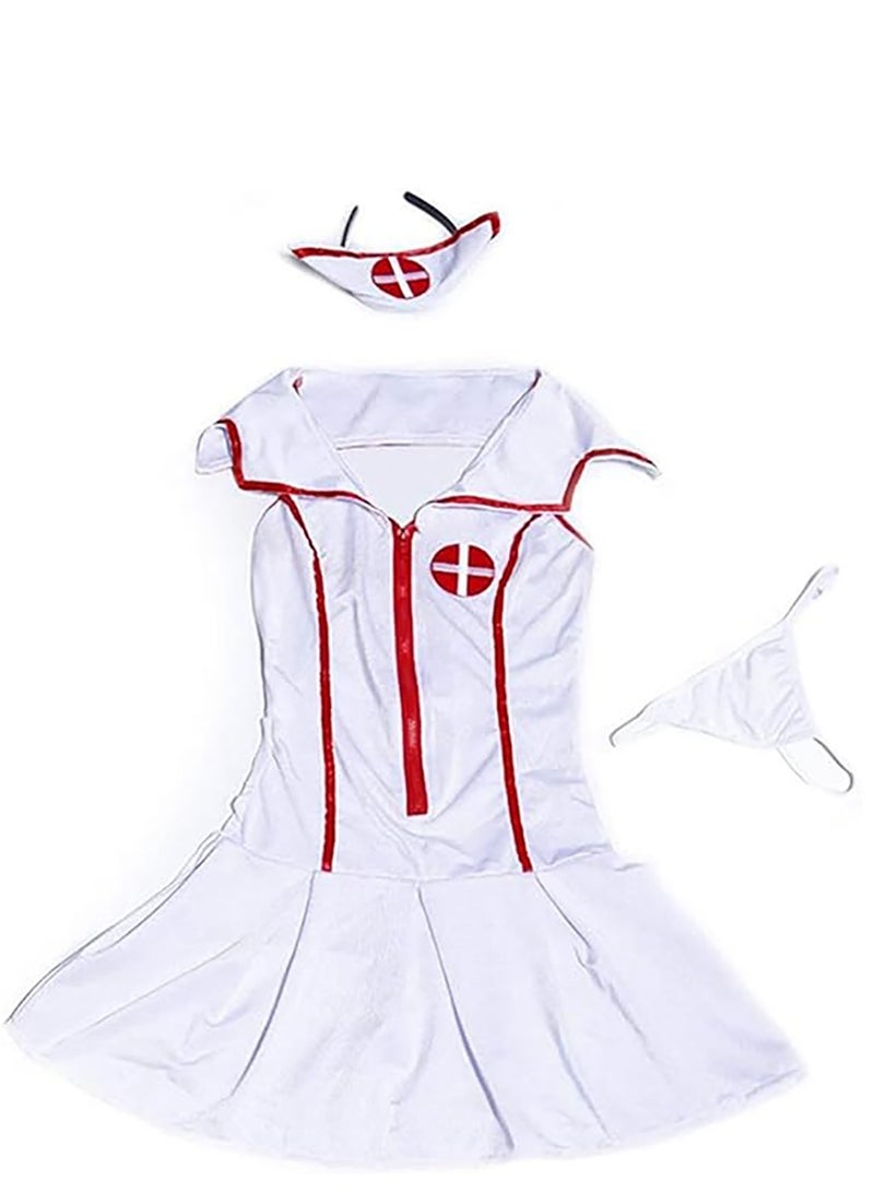 Nurse Uniform Dress With G-String And Hat