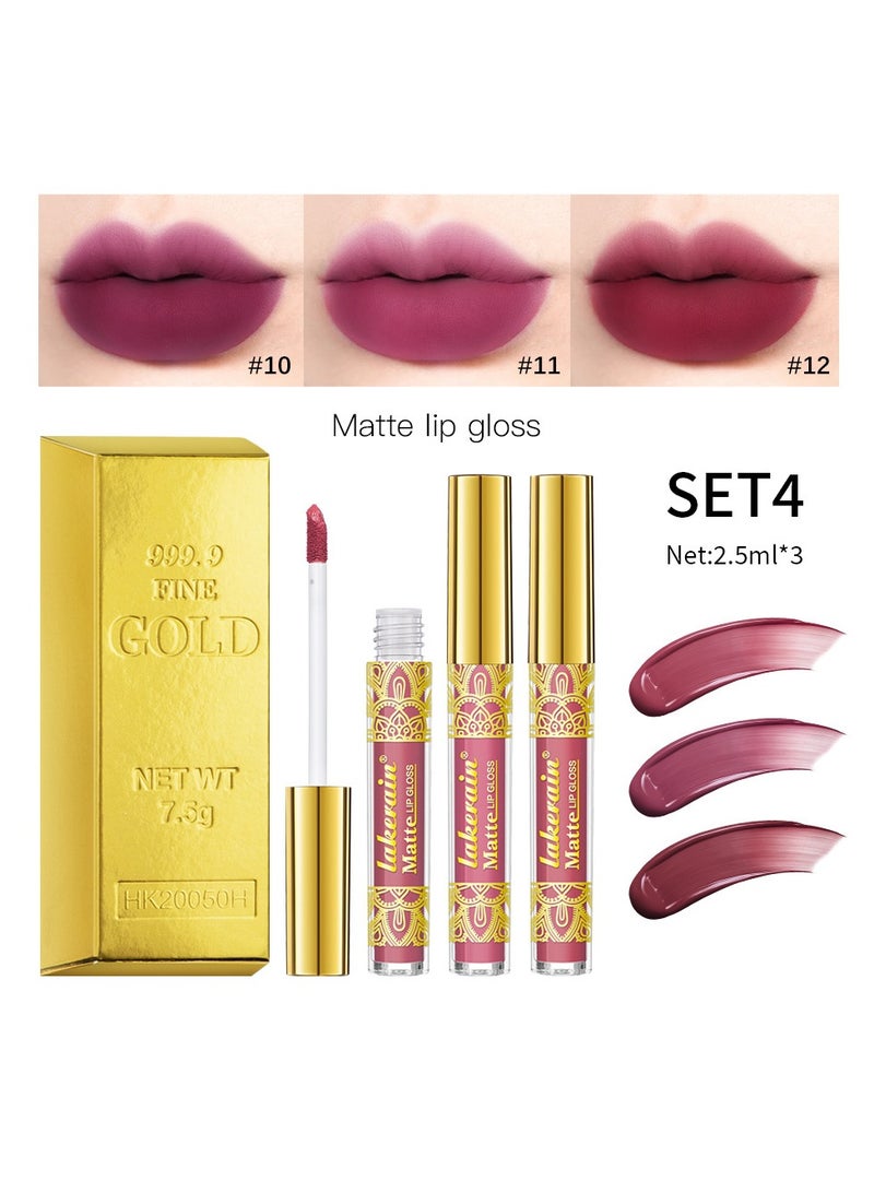 Long-lasting Color Moisturizing Lip gloss Lipstick 3 pack 2.5ml*3