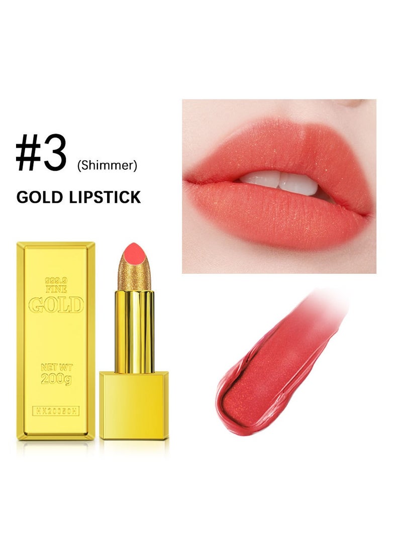 Long-lasting, Moisturizing, Shiny Golden Lipstick 3.5g