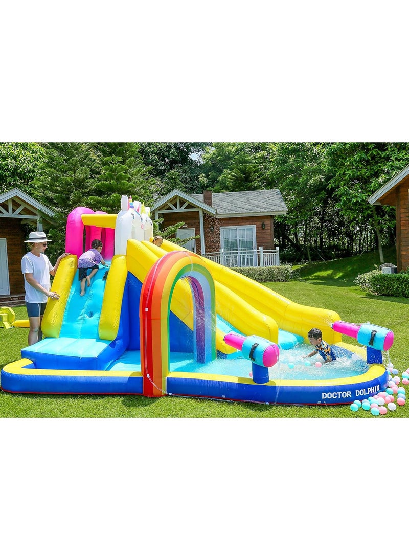 Inflatable Twin Water Slide with tunnel for Kids Outdoor Play