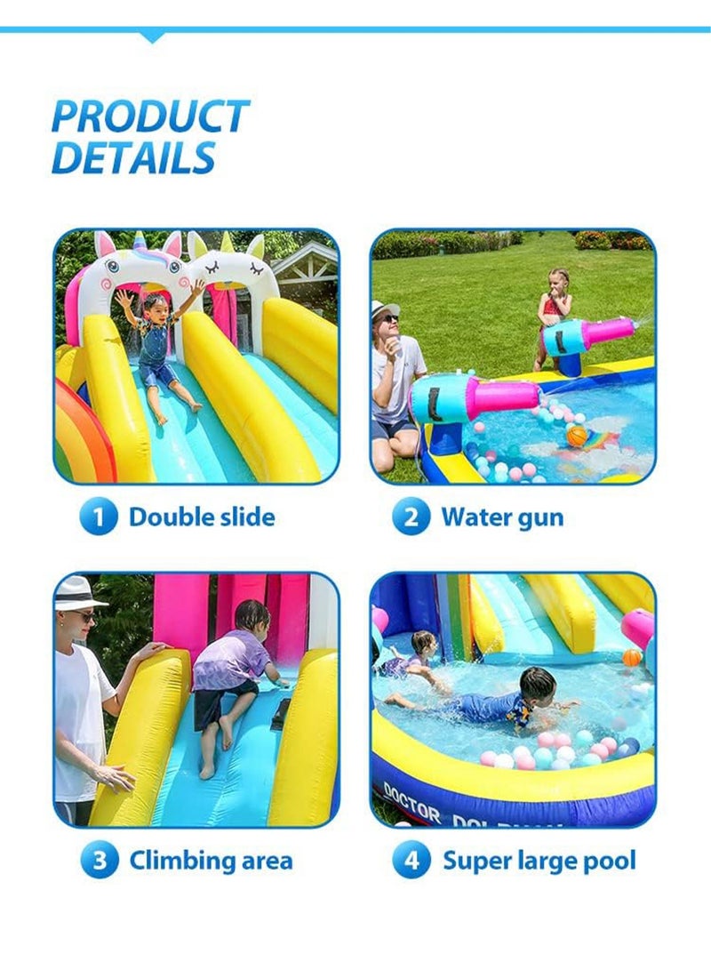 Inflatable Twin Water Slide with tunnel for Kids Outdoor Play