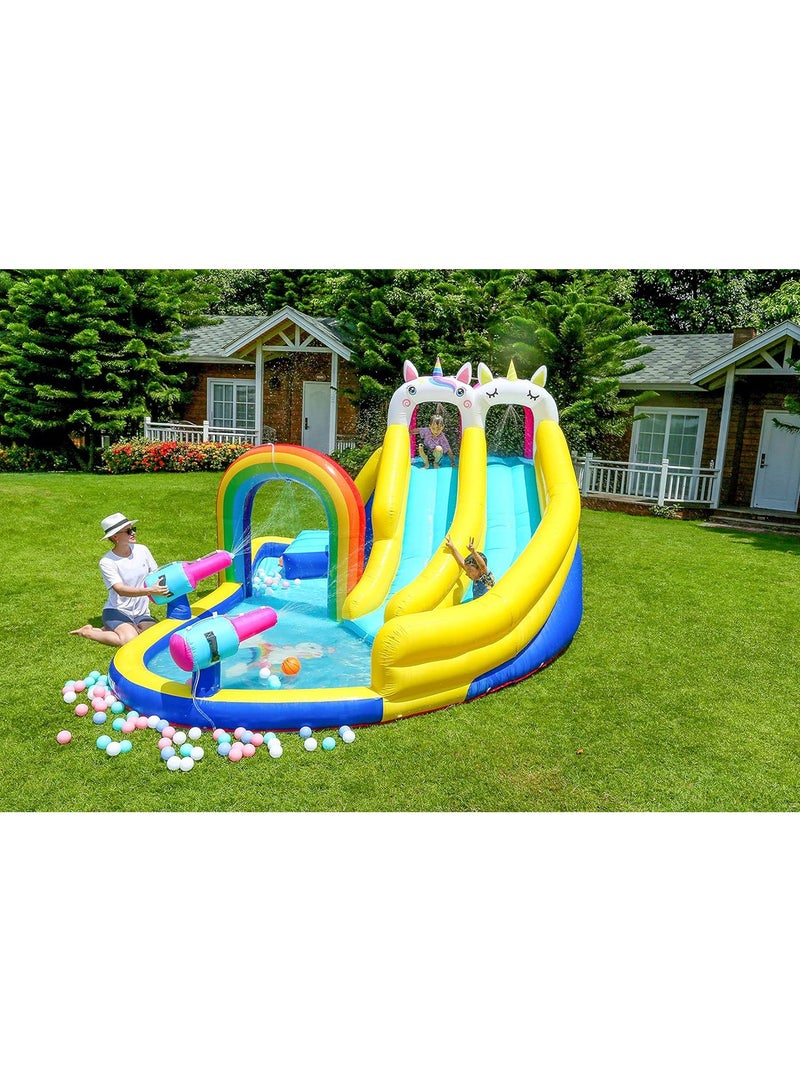 Inflatable Twin Water Slide with tunnel for Kids Outdoor Play